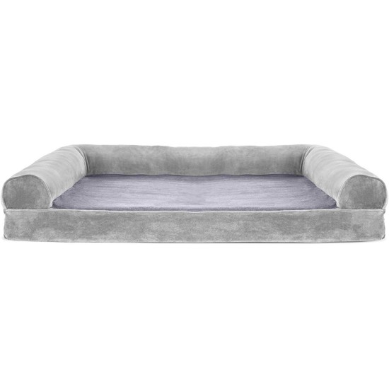 FurHaven Pet Quilted Orthopedic Sofa Bed, Large, Silver Gray FurHaven Pet Quilted Orthopedic Sofa Bed, Large, Silver Gray