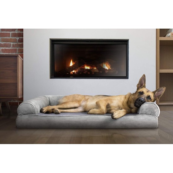 FurHaven Pet Quilted Orthopedic Sofa Bed, Large, Silver Gray FurHaven Pet Quilted Orthopedic Sofa Bed, Large, Silver Gray