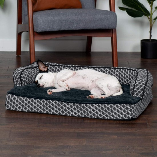 FurHaven Pet Quilted Orthopedic Sofa Bed, Large, Silver Gray FurHaven Pet Quilted Orthopedic Sofa Bed, Large, Silver Gray