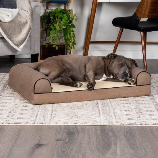 FurHaven Pet Quilted Orthopedic Sofa Bed, Large, Silver Gray FurHaven Pet Quilted Orthopedic Sofa Bed, Large, Silver Gray