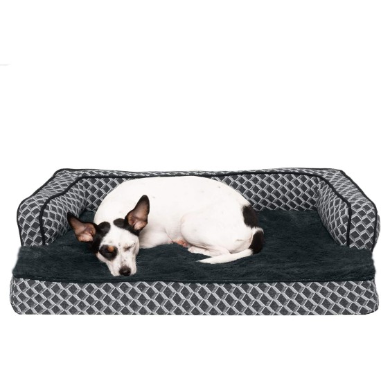 FurHaven Pet Quilted Orthopedic Sofa Bed, Large, Silver Gray FurHaven Pet Quilted Orthopedic Sofa Bed, Large, Silver Gray