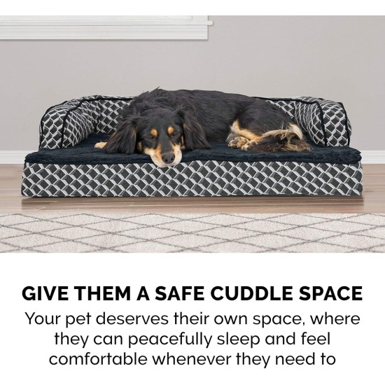 FurHaven Pet Quilted Orthopedic Sofa Bed, Large, Silver Gray FurHaven Pet Quilted Orthopedic Sofa Bed, Large, Silver Gray