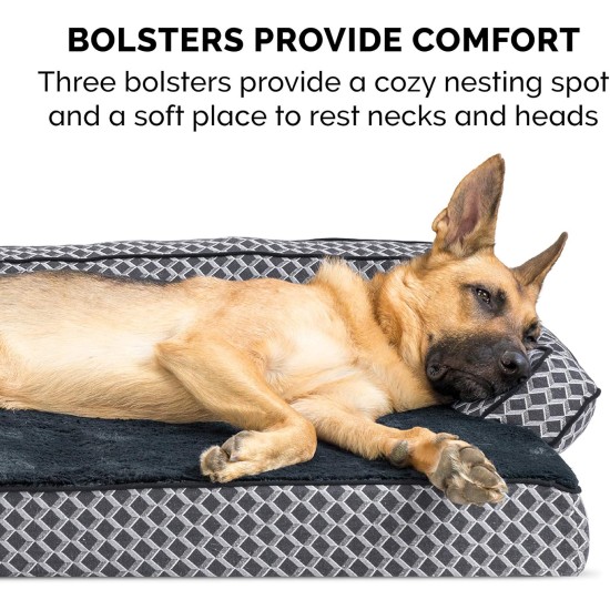 FurHaven Pet Quilted Orthopedic Sofa Bed, Large, Silver Gray FurHaven Pet Quilted Orthopedic Sofa Bed, Large, Silver Gray