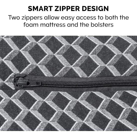 FurHaven Pet Quilted Orthopedic Sofa Bed, Large, Silver Gray FurHaven Pet Quilted Orthopedic Sofa Bed, Large, Silver Gray