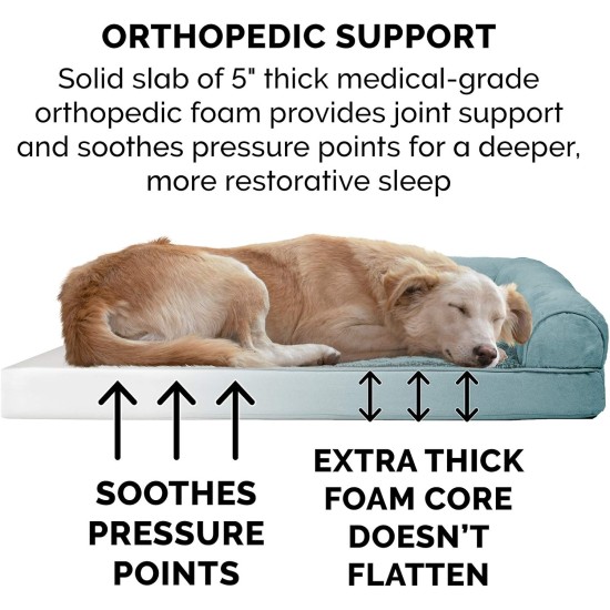 FurHaven Pet Quilted Orthopedic Sofa Bed, Large, Silver Gray FurHaven Pet Quilted Orthopedic Sofa Bed, Large, Silver Gray