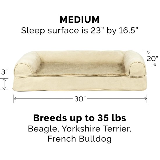 FurHaven Pet Quilted Orthopedic Sofa Bed, Large, Silver Gray FurHaven Pet Quilted Orthopedic Sofa Bed, Large, Silver Gray