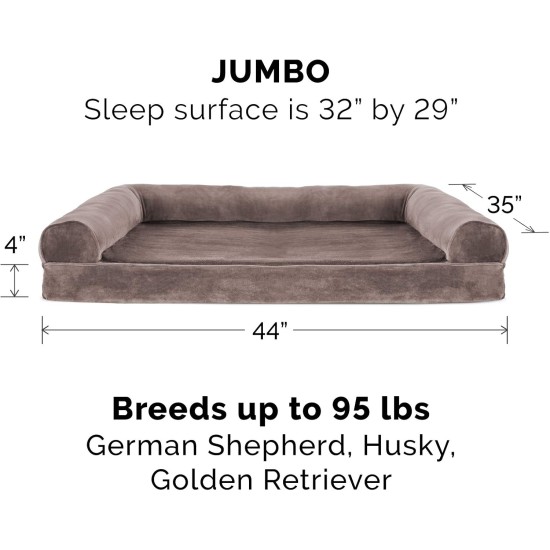 FurHaven Pet Quilted Orthopedic Sofa Bed, Large, Silver Gray FurHaven Pet Quilted Orthopedic Sofa Bed, Large, Silver Gray