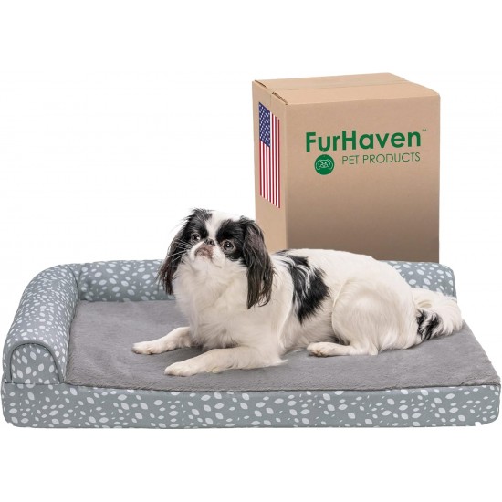 FurHaven Pet Quilted Orthopedic Sofa Bed, Large, Silver Gray FurHaven Pet Quilted Orthopedic Sofa Bed, Large, Silver Gray