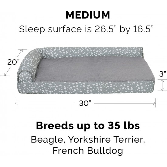 FurHaven Pet Quilted Orthopedic Sofa Bed, Large, Silver Gray FurHaven Pet Quilted Orthopedic Sofa Bed, Large, Silver Gray