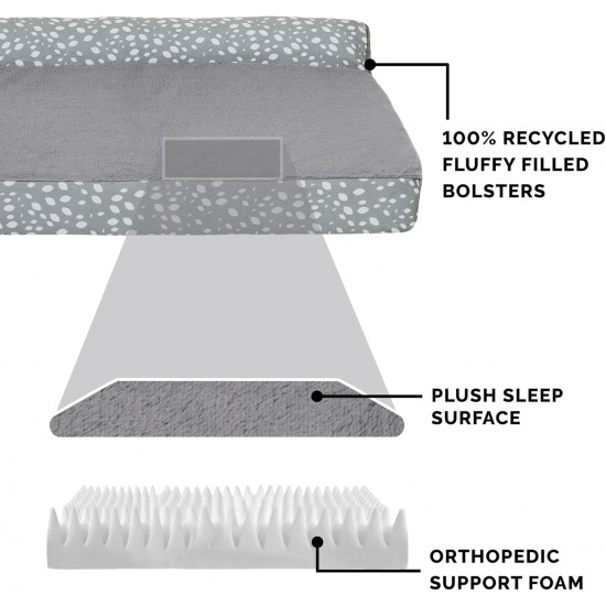 FurHaven Pet Quilted Orthopedic Sofa Bed, Large, Silver Gray FurHaven Pet Quilted Orthopedic Sofa Bed, Large, Silver Gray