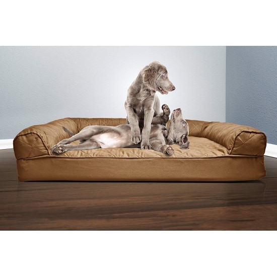 FurHaven Pet Quilted Orthopedic Sofa Bed, Large, Silver Gray FurHaven Pet Quilted Orthopedic Sofa Bed, Large, Silver Gray