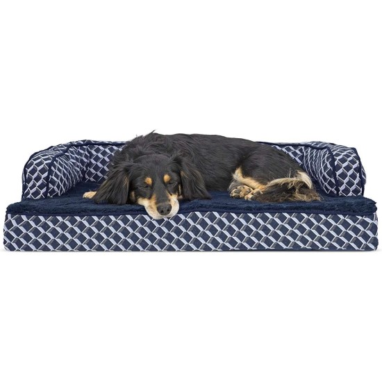 FurHaven Pet Quilted Orthopedic Sofa Bed, Large, Silver Gray FurHaven Pet Quilted Orthopedic Sofa Bed, Large, Silver Gray
