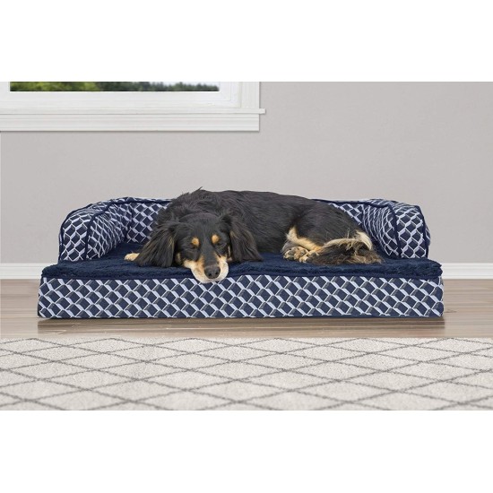 FurHaven Pet Quilted Orthopedic Sofa Bed, Large, Silver Gray FurHaven Pet Quilted Orthopedic Sofa Bed, Large, Silver Gray