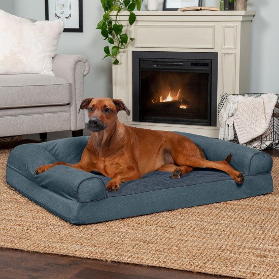 FurHaven Pet Quilted Orthopedic Sofa Bed, Large, Silver Gray FurHaven Pet Quilted Orthopedic Sofa Bed, Large, Silver Gray