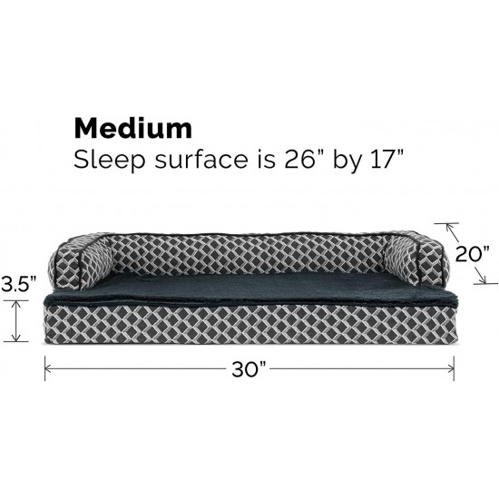 FurHaven Pet Quilted Orthopedic Sofa Bed, Large, Silver Gray FurHaven Pet Quilted Orthopedic Sofa Bed, Large, Silver Gray