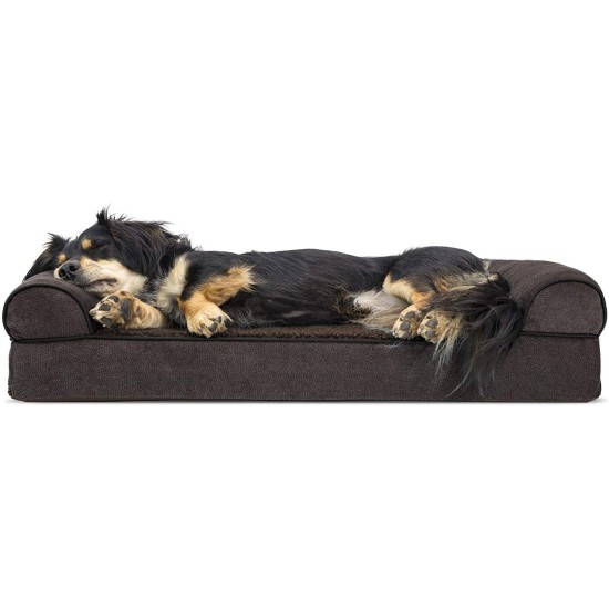 FurHaven Pet Quilted Orthopedic Sofa Bed, Large, Silver Gray FurHaven Pet Quilted Orthopedic Sofa Bed, Large, Silver Gray