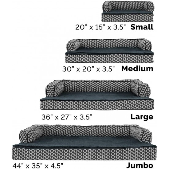 FurHaven Pet Quilted Orthopedic Sofa Bed, Large, Silver Gray FurHaven Pet Quilted Orthopedic Sofa Bed, Large, Silver Gray