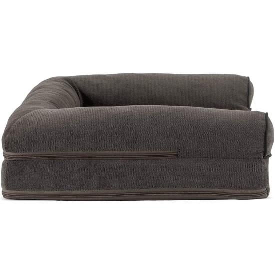FurHaven Pet Quilted Orthopedic Sofa Bed, Large, Silver Gray FurHaven Pet Quilted Orthopedic Sofa Bed, Large, Silver Gray