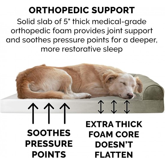 FurHaven Pet Quilted Orthopedic Sofa Bed, Large, Silver Gray FurHaven Pet Quilted Orthopedic Sofa Bed, Large, Silver Gray