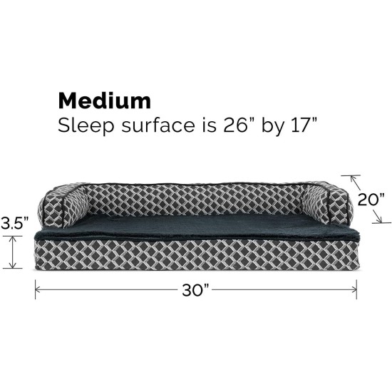 FurHaven Pet Quilted Orthopedic Sofa Bed, Large, Silver Gray FurHaven Pet Quilted Orthopedic Sofa Bed, Large, Silver Gray