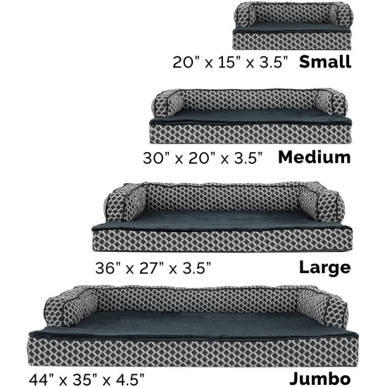 FurHaven Pet Quilted Orthopedic Sofa Bed, Large, Silver Gray FurHaven Pet Quilted Orthopedic Sofa Bed, Large, Silver Gray