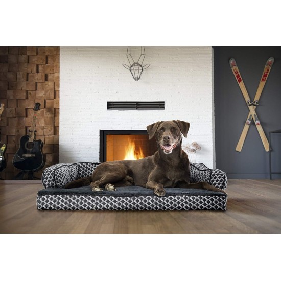 FurHaven Pet Quilted Orthopedic Sofa Bed, Large, Silver Gray FurHaven Pet Quilted Orthopedic Sofa Bed, Large, Silver Gray