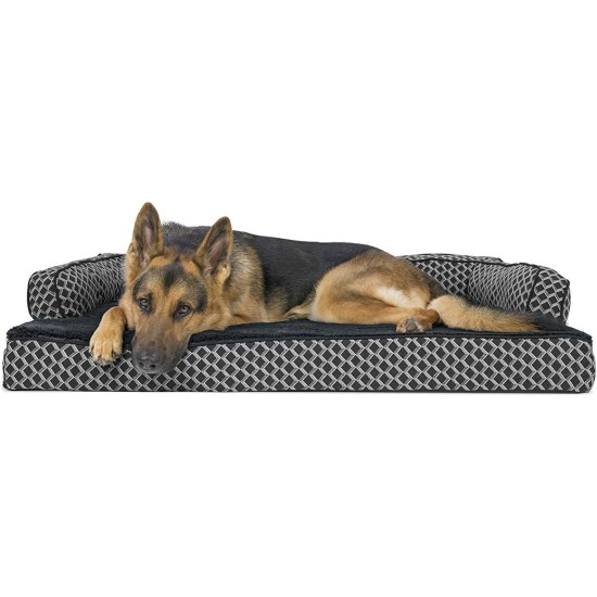 FurHaven Pet Quilted Orthopedic Sofa Bed, Large, Silver Gray FurHaven Pet Quilted Orthopedic Sofa Bed, Large, Silver Gray