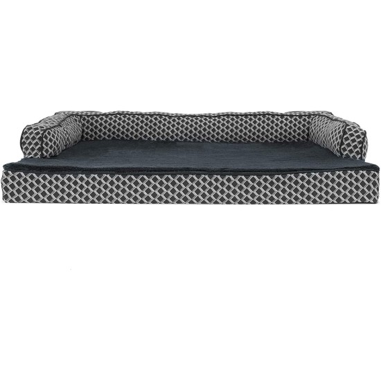 FurHaven Pet Quilted Orthopedic Sofa Bed, Large, Silver Gray FurHaven Pet Quilted Orthopedic Sofa Bed, Large, Silver Gray