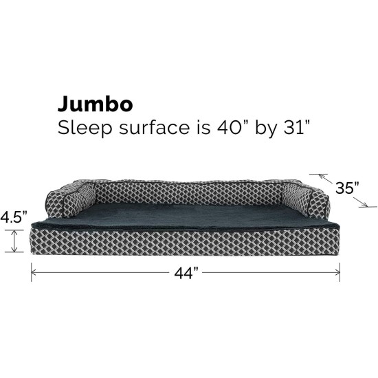 FurHaven Pet Quilted Orthopedic Sofa Bed, Large, Silver Gray FurHaven Pet Quilted Orthopedic Sofa Bed, Large, Silver Gray
