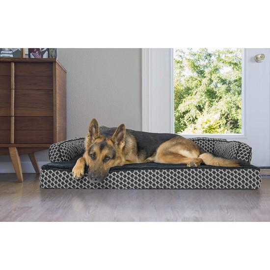 FurHaven Pet Quilted Orthopedic Sofa Bed, Large, Silver Gray FurHaven Pet Quilted Orthopedic Sofa Bed, Large, Silver Gray