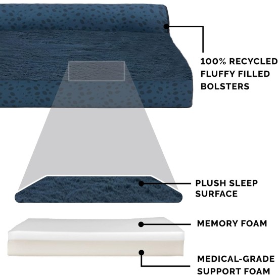 FurHaven Pet Quilted Orthopedic Sofa Bed, Large, Silver Gray FurHaven Pet Quilted Orthopedic Sofa Bed, Large, Silver Gray
