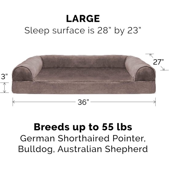 FurHaven Pet Quilted Orthopedic Sofa Bed, Large, Silver Gray FurHaven Pet Quilted Orthopedic Sofa Bed, Large, Silver Gray