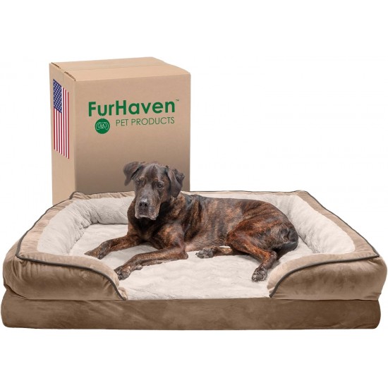 FurHaven Pet Quilted Orthopedic Sofa Bed, Large, Silver Gray FurHaven Pet Quilted Orthopedic Sofa Bed, Large, Silver Gray