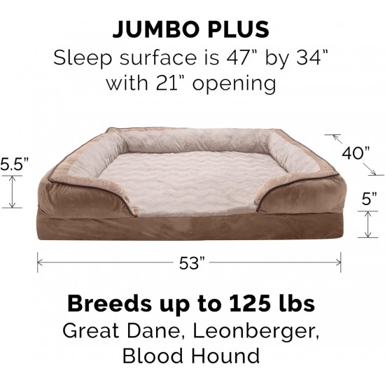 FurHaven Pet Quilted Orthopedic Sofa Bed, Large, Silver Gray FurHaven Pet Quilted Orthopedic Sofa Bed, Large, Silver Gray
