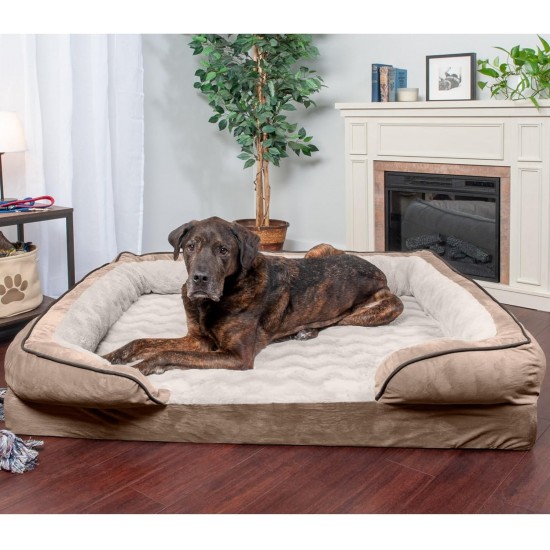 FurHaven Pet Quilted Orthopedic Sofa Bed, Large, Silver Gray FurHaven Pet Quilted Orthopedic Sofa Bed, Large, Silver Gray