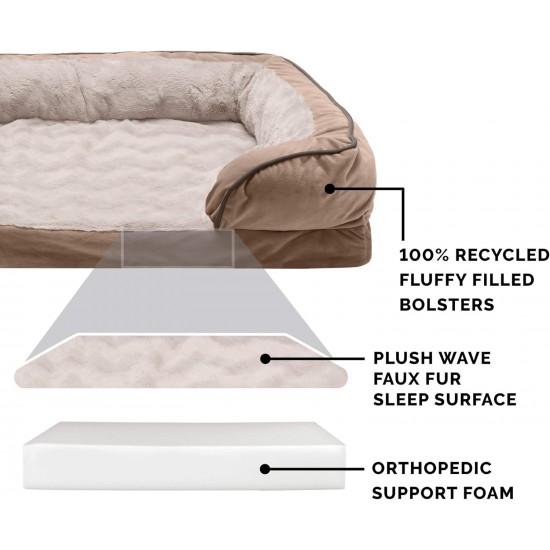 FurHaven Pet Quilted Orthopedic Sofa Bed, Large, Silver Gray FurHaven Pet Quilted Orthopedic Sofa Bed, Large, Silver Gray