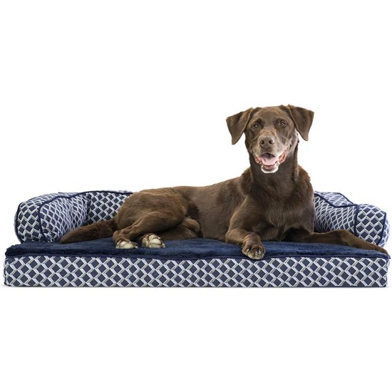FurHaven Pet Quilted Orthopedic Sofa Bed, Large, Silver Gray FurHaven Pet Quilted Orthopedic Sofa Bed, Large, Silver Gray