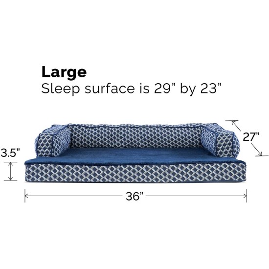 FurHaven Pet Quilted Orthopedic Sofa Bed, Large, Silver Gray FurHaven Pet Quilted Orthopedic Sofa Bed, Large, Silver Gray