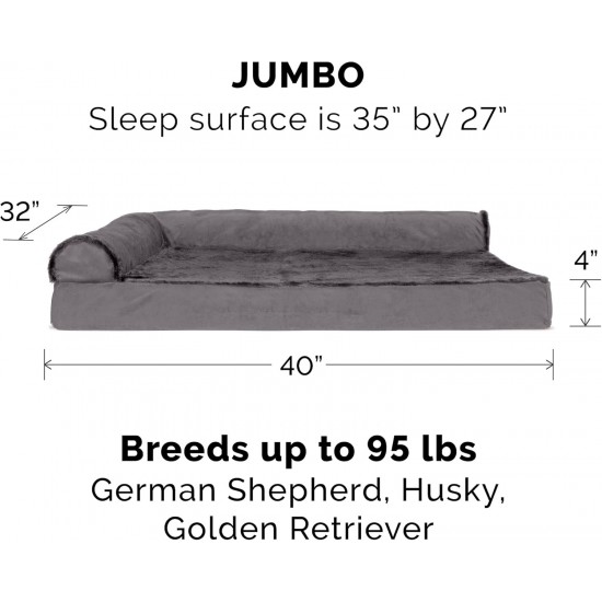 FurHaven Pet Quilted Orthopedic Sofa Bed, Large, Silver Gray FurHaven Pet Quilted Orthopedic Sofa Bed, Large, Silver Gray