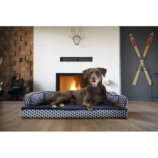 FurHaven Pet Quilted Orthopedic Sofa Bed, Large, Silver Gray FurHaven Pet Quilted Orthopedic Sofa Bed, Large, Silver Gray