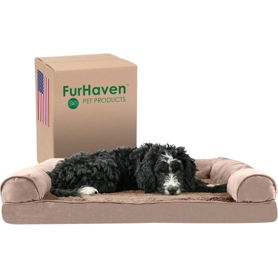 FurHaven Pet Quilted Orthopedic Sofa Bed, Large, Silver Gray FurHaven Pet Quilted Orthopedic Sofa Bed, Large, Silver Gray