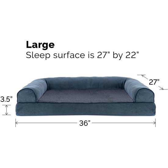 FurHaven Pet Quilted Orthopedic Sofa Bed, Large, Silver Gray FurHaven Pet Quilted Orthopedic Sofa Bed, Large, Silver Gray