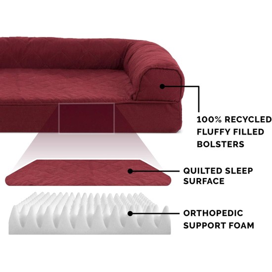 FurHaven Pet Quilted Orthopedic Sofa Bed, Large, Silver Gray FurHaven Pet Quilted Orthopedic Sofa Bed, Large, Silver Gray