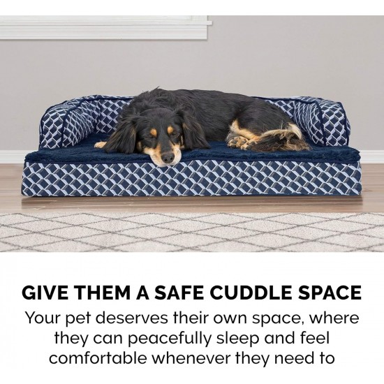 FurHaven Pet Quilted Orthopedic Sofa Bed, Large, Silver Gray FurHaven Pet Quilted Orthopedic Sofa Bed, Large, Silver Gray