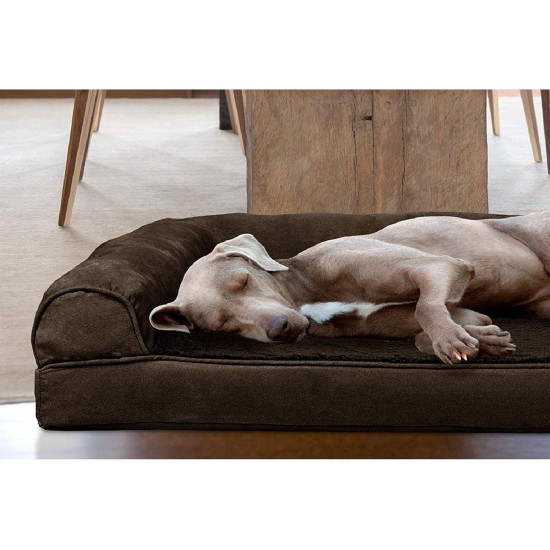 FurHaven Pet Quilted Orthopedic Sofa Bed, Large, Silver Gray FurHaven Pet Quilted Orthopedic Sofa Bed, Large, Silver Gray