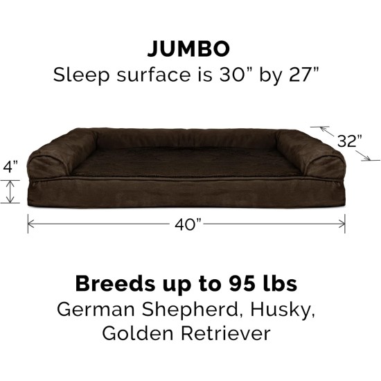 FurHaven Pet Quilted Orthopedic Sofa Bed, Large, Silver Gray FurHaven Pet Quilted Orthopedic Sofa Bed, Large, Silver Gray