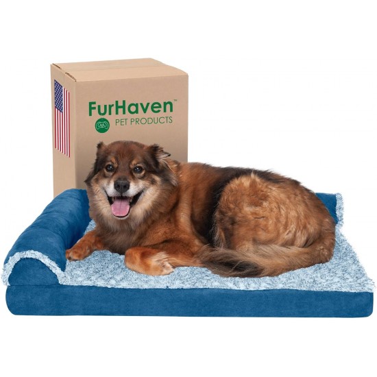 FurHaven Pet Quilted Orthopedic Sofa Bed, Large, Silver Gray FurHaven Pet Quilted Orthopedic Sofa Bed, Large, Silver Gray