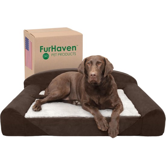 FurHaven Pet Quilted Orthopedic Sofa Bed, Large, Silver Gray FurHaven Pet Quilted Orthopedic Sofa Bed, Large, Silver Gray