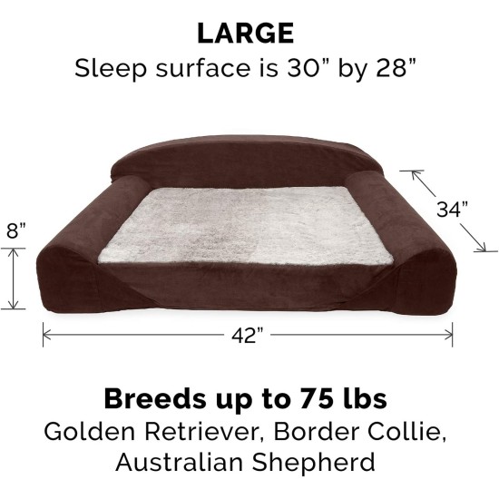 FurHaven Pet Quilted Orthopedic Sofa Bed, Large, Silver Gray FurHaven Pet Quilted Orthopedic Sofa Bed, Large, Silver Gray