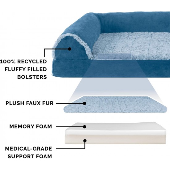 FurHaven Pet Quilted Orthopedic Sofa Bed, Large, Silver Gray FurHaven Pet Quilted Orthopedic Sofa Bed, Large, Silver Gray